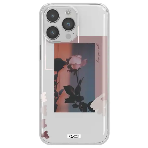 Pink Rose Apple iPhone 14 pro Clear TPU Case