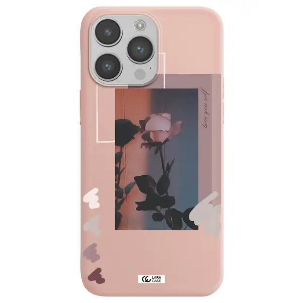 Pink Rose Apple iPhone 14 pro Silicone pastel pink Case