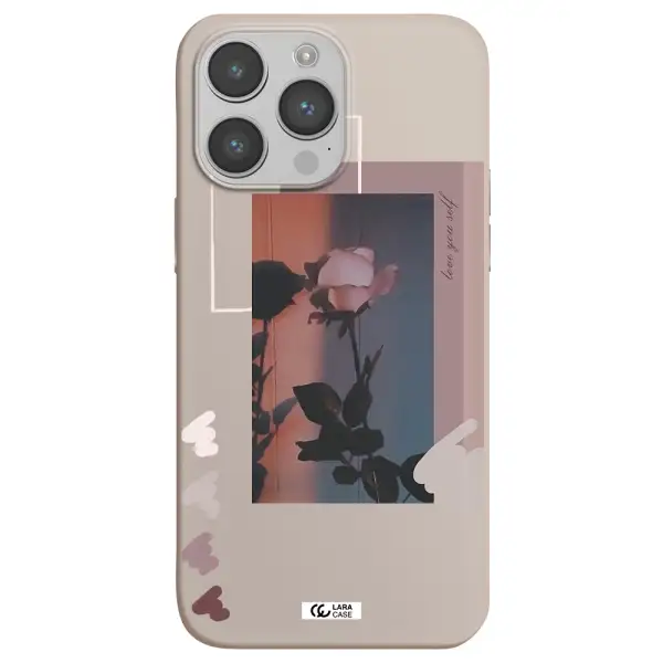 Pink Rose Apple iPhone 14 pro Silicone Stone Case