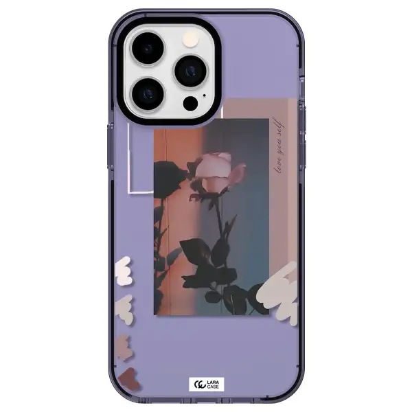 Pink Rose Apple iPhone 15 Pro Max impact Lilac Case