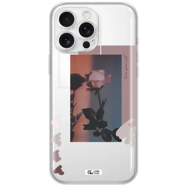 Pink Rose Apple Iphone 16 Pro Max Clear Tpu Case