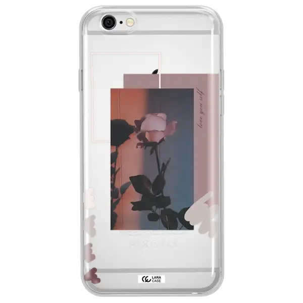 Pink Rose Apple iPhone 6 plus Clear TPU Case