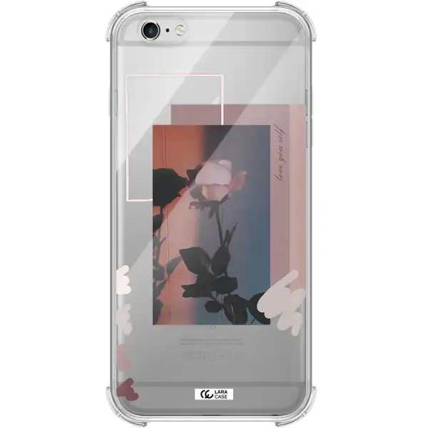 Pink Rose Apple iPhone 6 s plus Clear PC Case