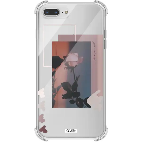 Pink Rose Apple iPhone 7 plus Clear PC Case