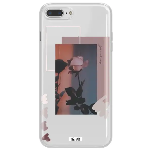 Pink Rose Apple iPhone 7 plus Clear TPU Case