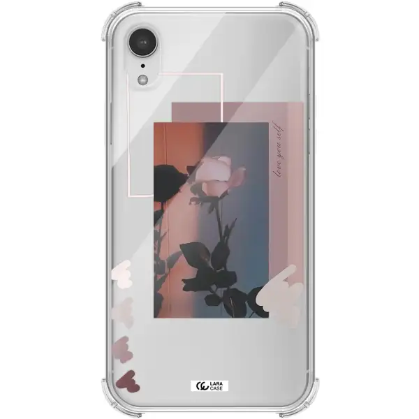 Pink Rose Apple iPhone XR Clear PC Case