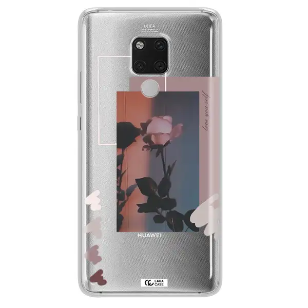 Pink Rose Huawei Mate 20X Clear TPU Case
