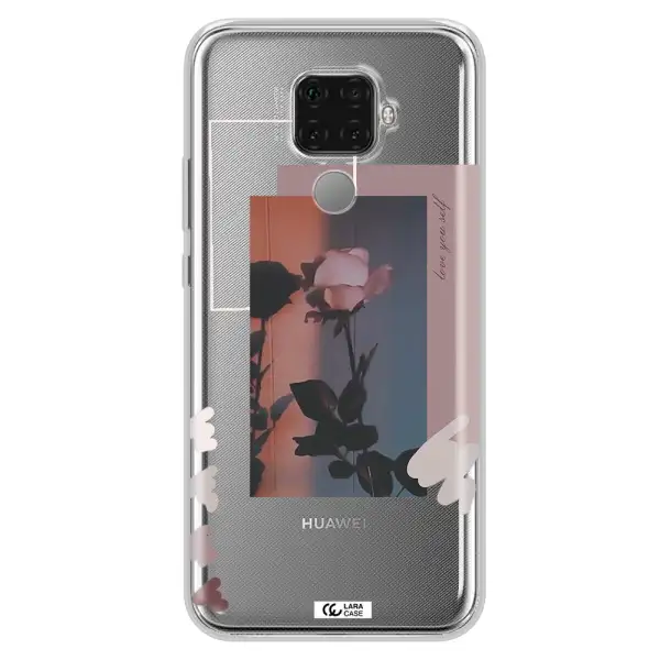 Pink Rose Huawei Mate 30 Lite Clear TPU Case