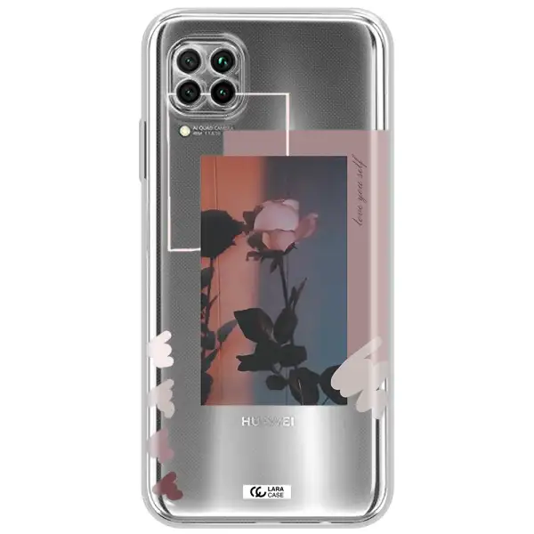 Pink Rose Huawei Nova 7I Clear Tpu Case