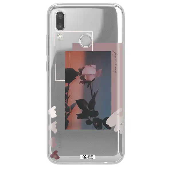 Pink Rose Huawei P Smart 2019 Clear TPU Case