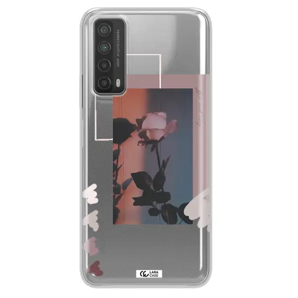 Pink Rose Huawei P Smart 2021 Clear TPU Case