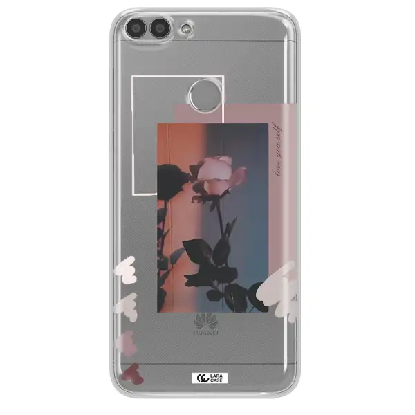 Pink Rose Huawei P Smart Clear TPU Case
