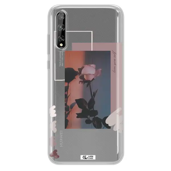 Pink Rose Huawei P Smart S Clear TPU Case