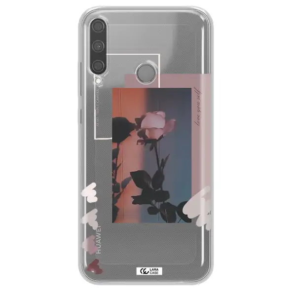 Pink Rose Huawei P40 Lite E Clear TPU Case