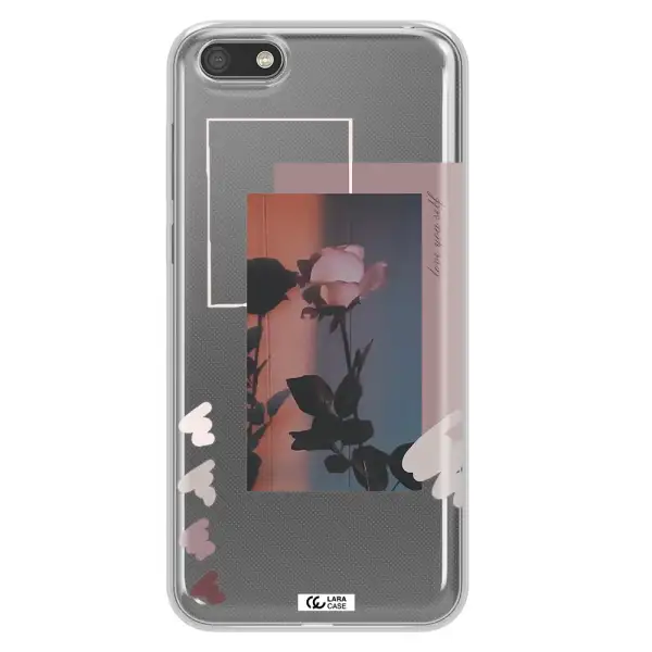 Pink Rose Huawei Y5 2018 Clear TPU Case