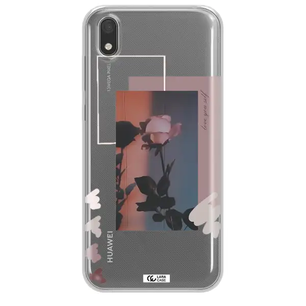 Pink Rose Huawei Y5 2019 Clear TPU Case