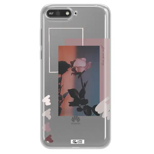 Pink Rose Huawei Y6 2018 Clear TPU Case