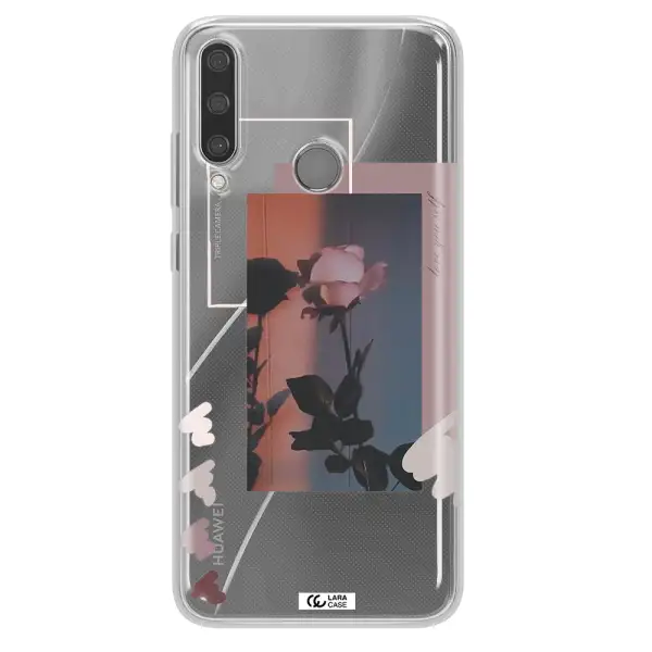 Pink Rose Huawei Y6P Clear TPU Case