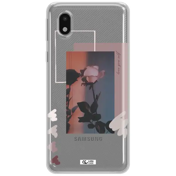 Pink Rose Samsung A01 Core Clear Tpu Case