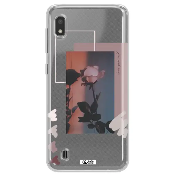 Pink Rose Samsung A10 Clear TPU Case