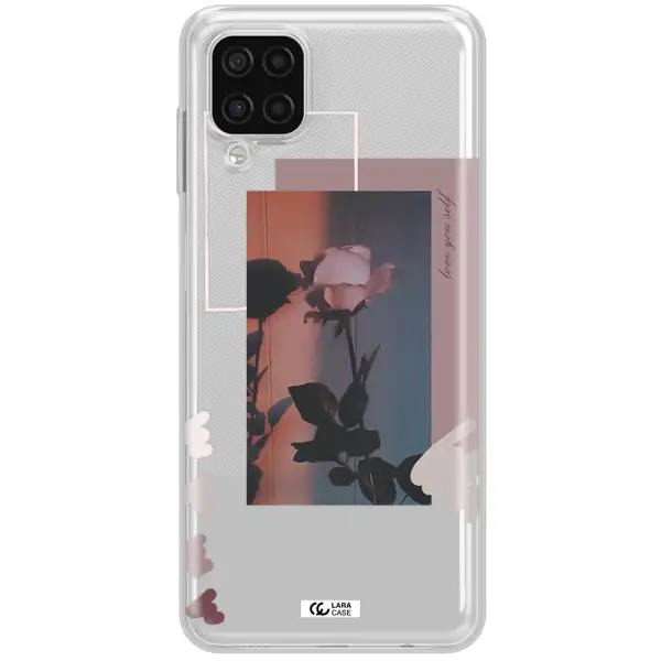 Pink Rose Samsung A12 4g Clear TPU Case