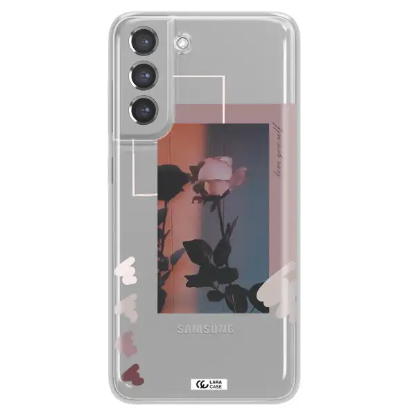 Pink Rose Samsung A21 Fe Clear TPU Case