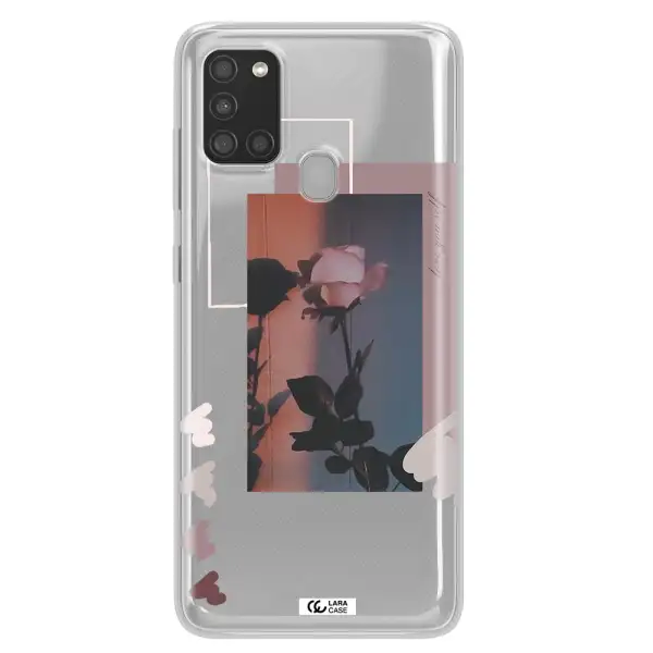Pink Rose Samsung A21S Clear TPU Case