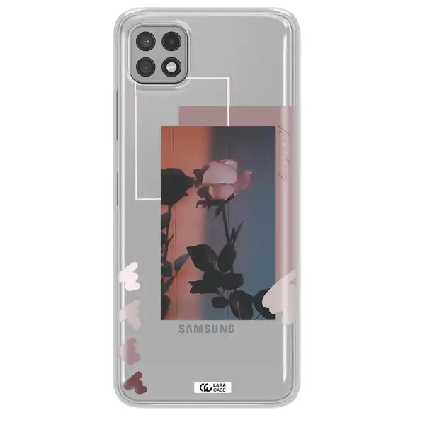 Pink Rose Samsung A22 5g Clear TPU Case
