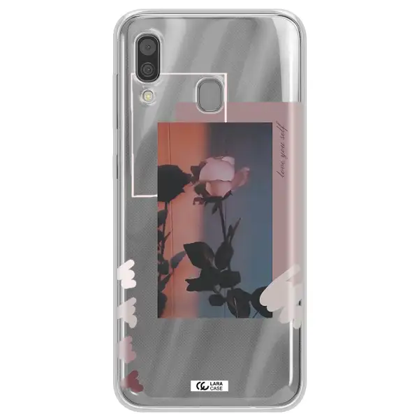 Pink Rose Samsung A30 Clear TPU Case