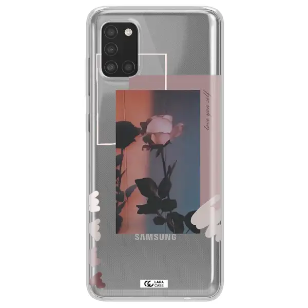 Pink Rose Samsung A31 Clear TPU Case