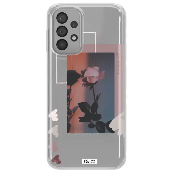 Pink Rose Samsung A33 Clear TPU Case