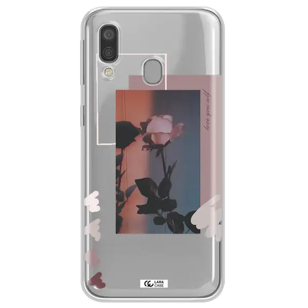Pink Rose Samsung A40 Clear TPU Case