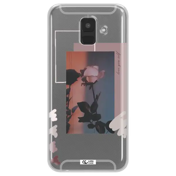 Pink Rose Samsung A6 Clear TPU Case