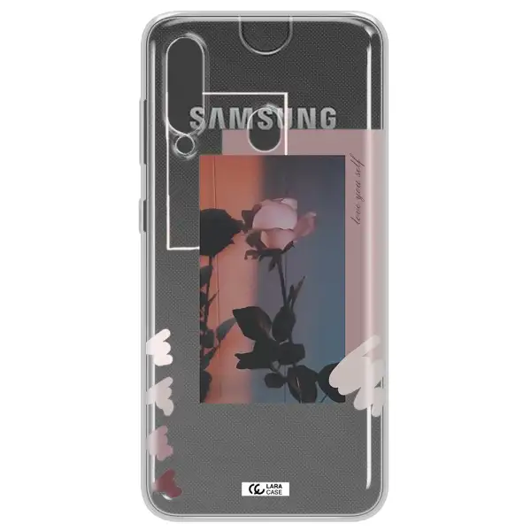 Pink Rose Samsung A60 Clear TPU Case