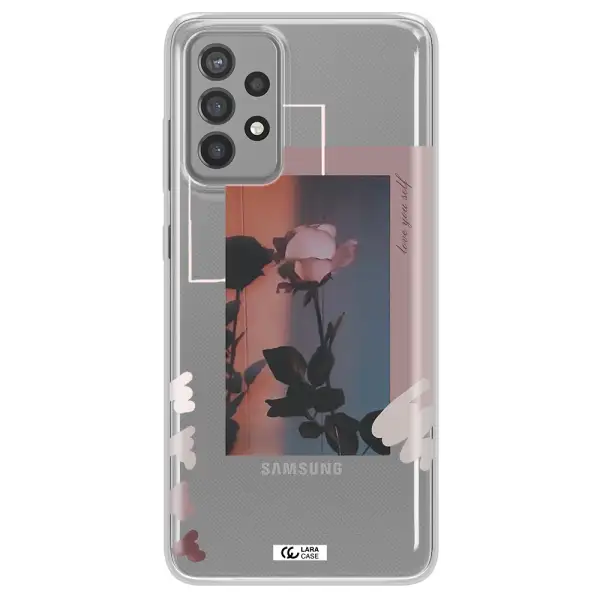 Pink Rose Samsung A72 Clear TPU Case