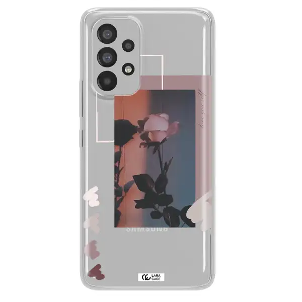 Pink Rose Samsung A73 Clear TPU Case