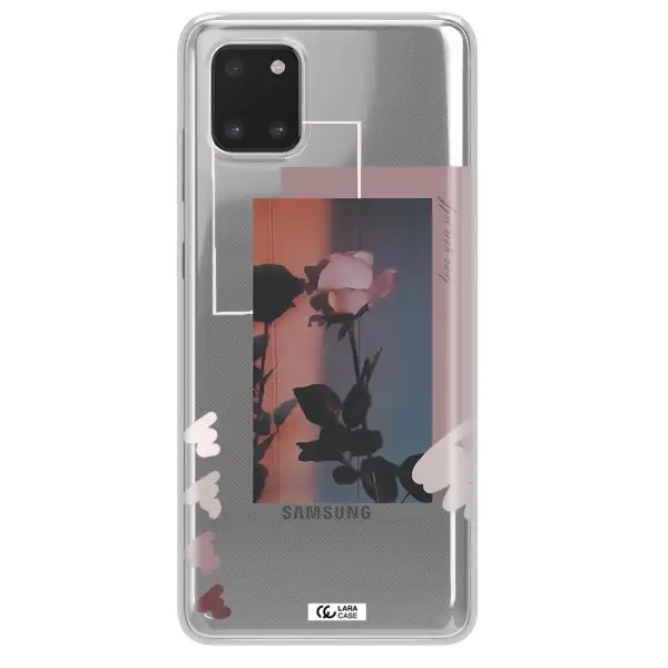 Pink Rose Samsung A81 Clear TPU Case
