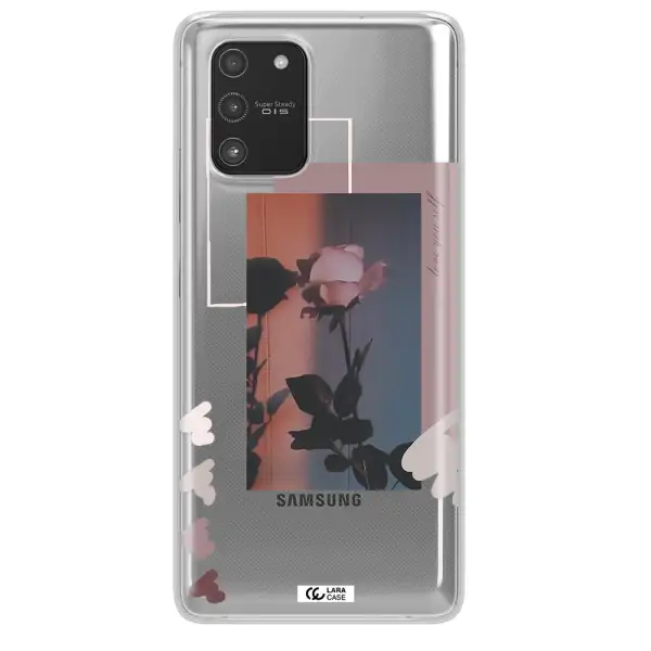 Pink Rose Samsung A91 Clear TPU Case