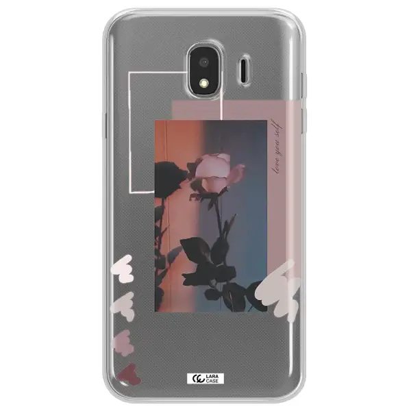 Pink Rose Samsung J4 Clear TPU Case