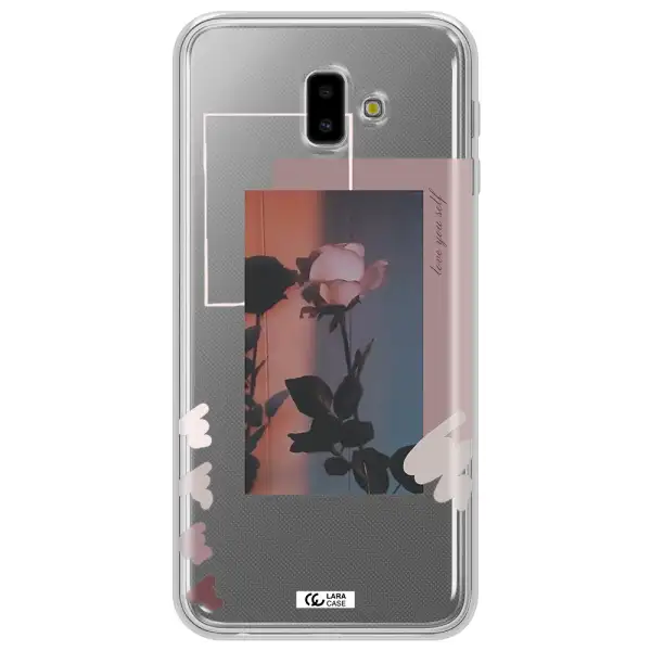 Pink Rose Samsung J6 Plus Clear TPU Case