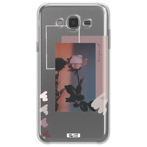 Pink Rose Samsung J7 Core Clear TPU Case