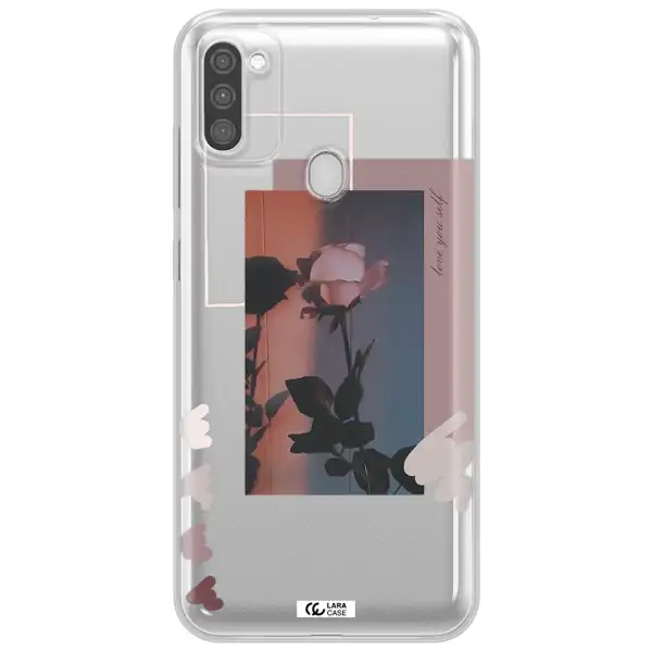 Pink Rose Samsung M11 Clear TPU Case