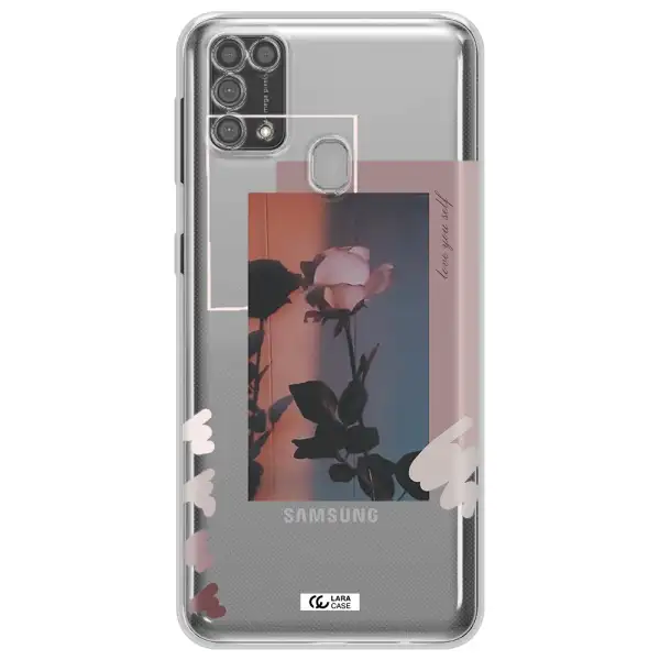 Pink Rose Samsung M31 Clear TPU Case