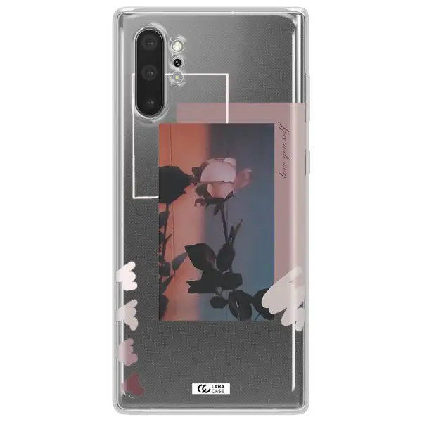 Pink Rose Samsung Note 10 Plus Clear TPU Case