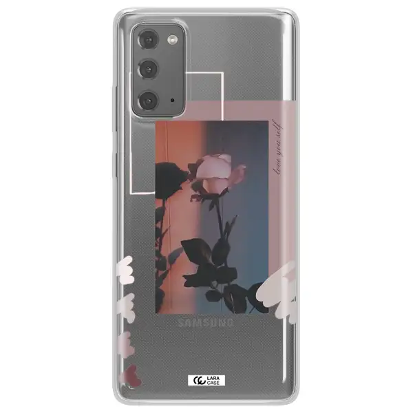 Pink Rose Samsung Note 20 Clear TPU Case