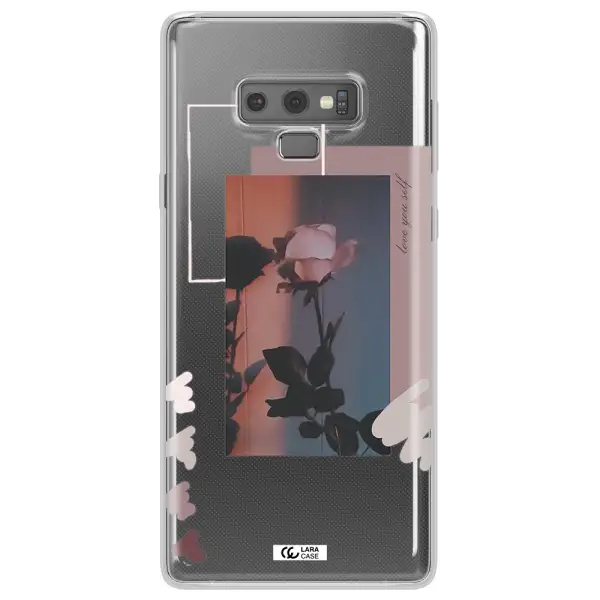 Pink Rose Samsung Note 9 Clear TPU Case