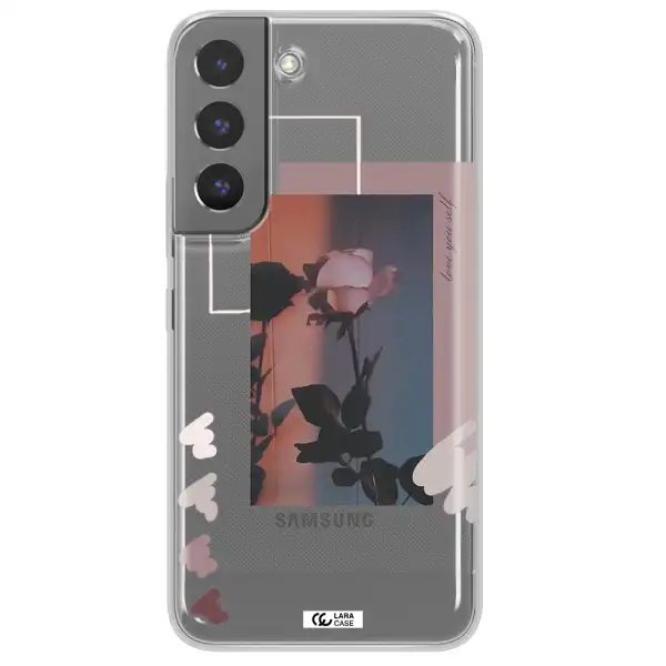 Pink Rose Samsung S 22 Clear TPU Case