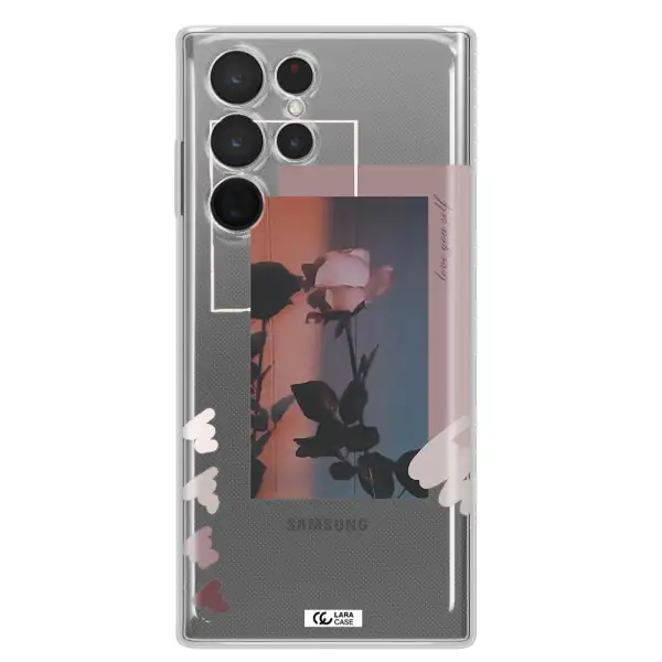 Pink Rose Samsung S 22 Ultra Clear TPU Case
