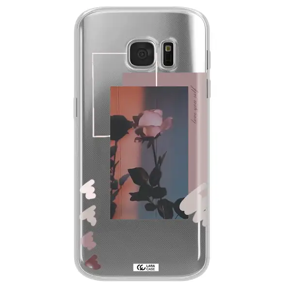 Pink Rose Samsung S 7 Clear TPU Case
