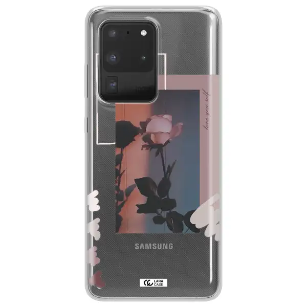 Pink Rose Samsung S20 Ultra Clear TPU Case